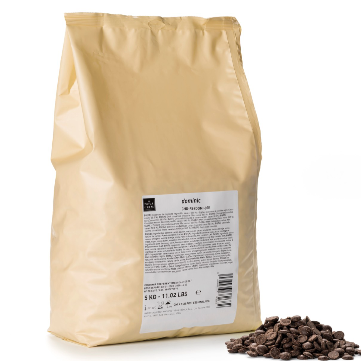 Cioccolato fondente DOMINIC - Novacrem