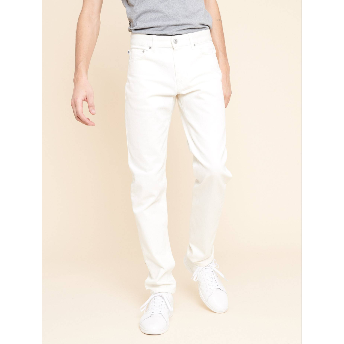 White straight cut jeans