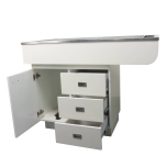 Dental Preparation Table with Stainless Steel Tub and Painted Cabinets