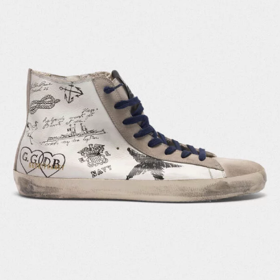 Francy leather sneakers with tattoo print