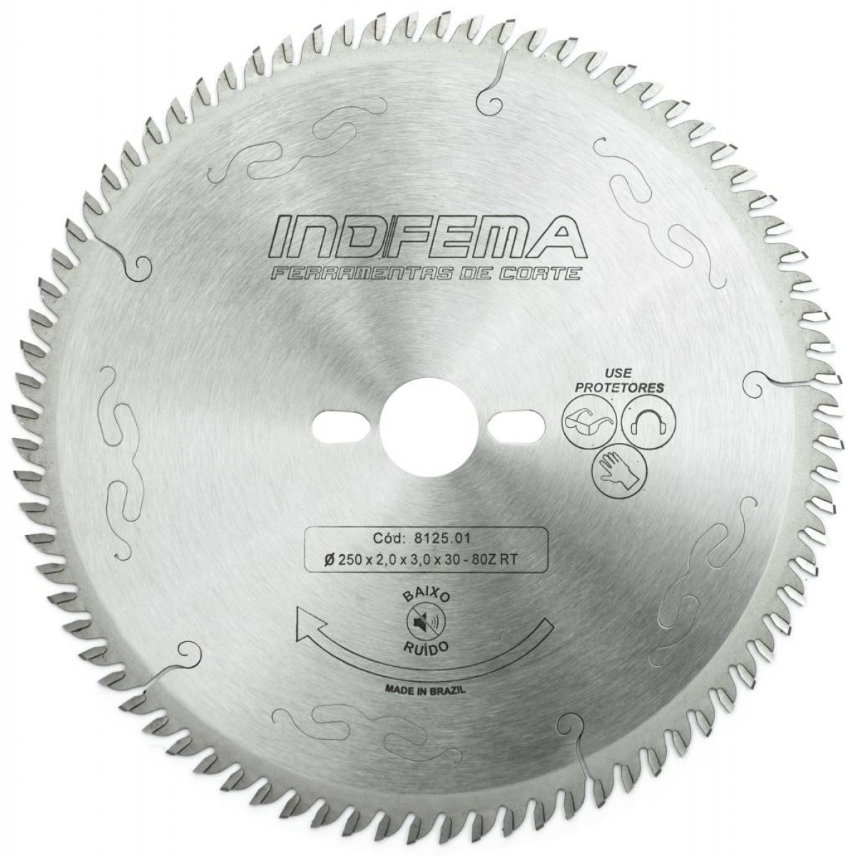 Serra Circular Baixo Ruído Ø250 x 80 Dentes RT (Trapezoidais) - Cód. 8125.01