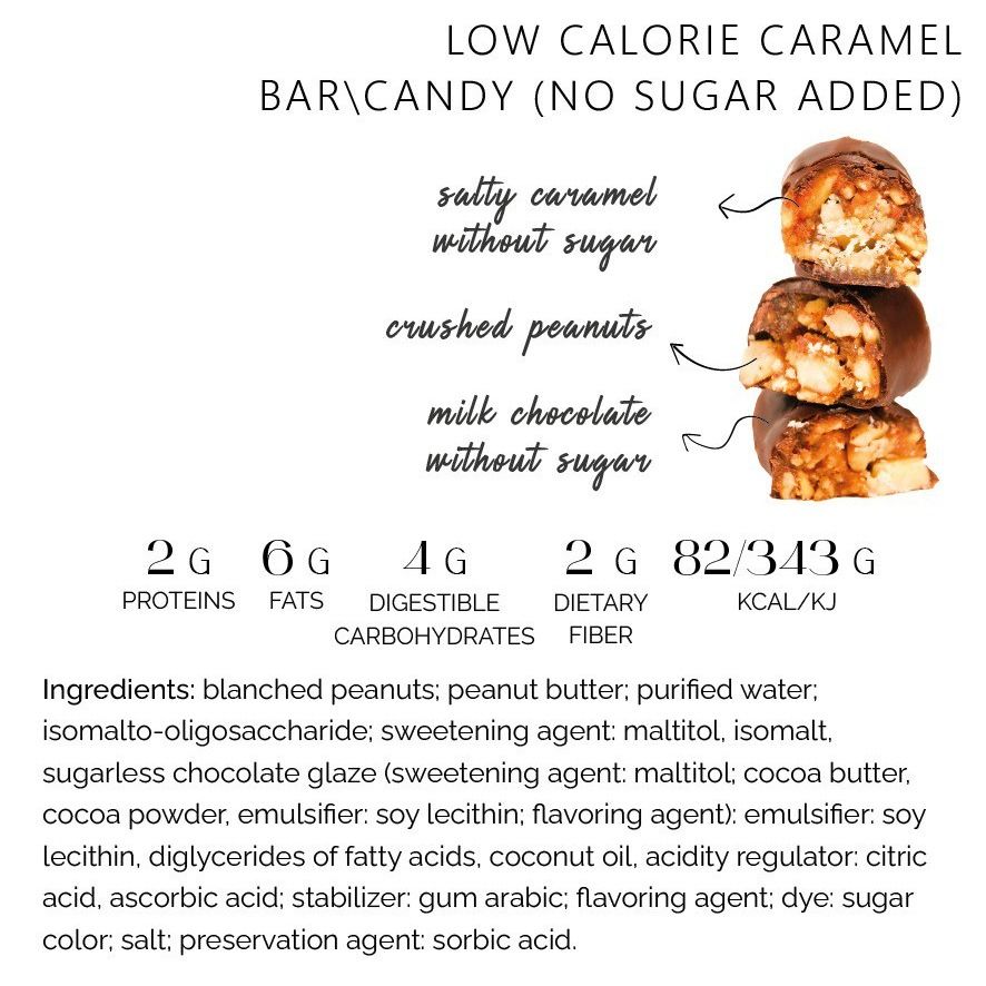 LOW CALORIE CARAMEL BAR\ CANDY(NO SUGAR ADDED)