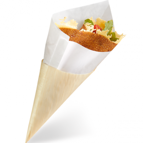 cône en bois et sachet papier ingraissable, taille XL