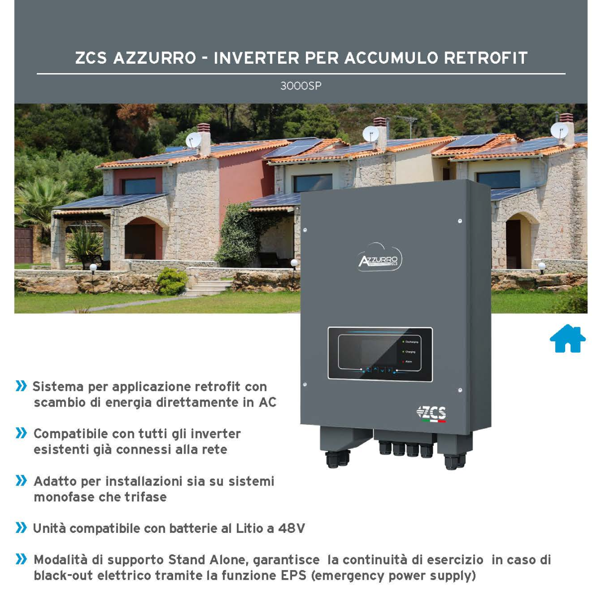 ZCS AZZURRO INVERTER PER ACCUMULO