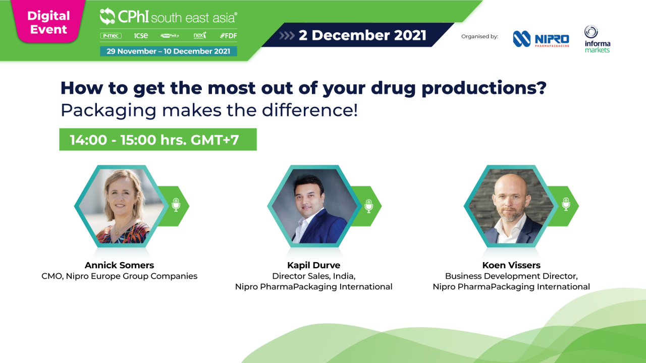 How to get the most out of your drug productions? Packaging makes the difference!