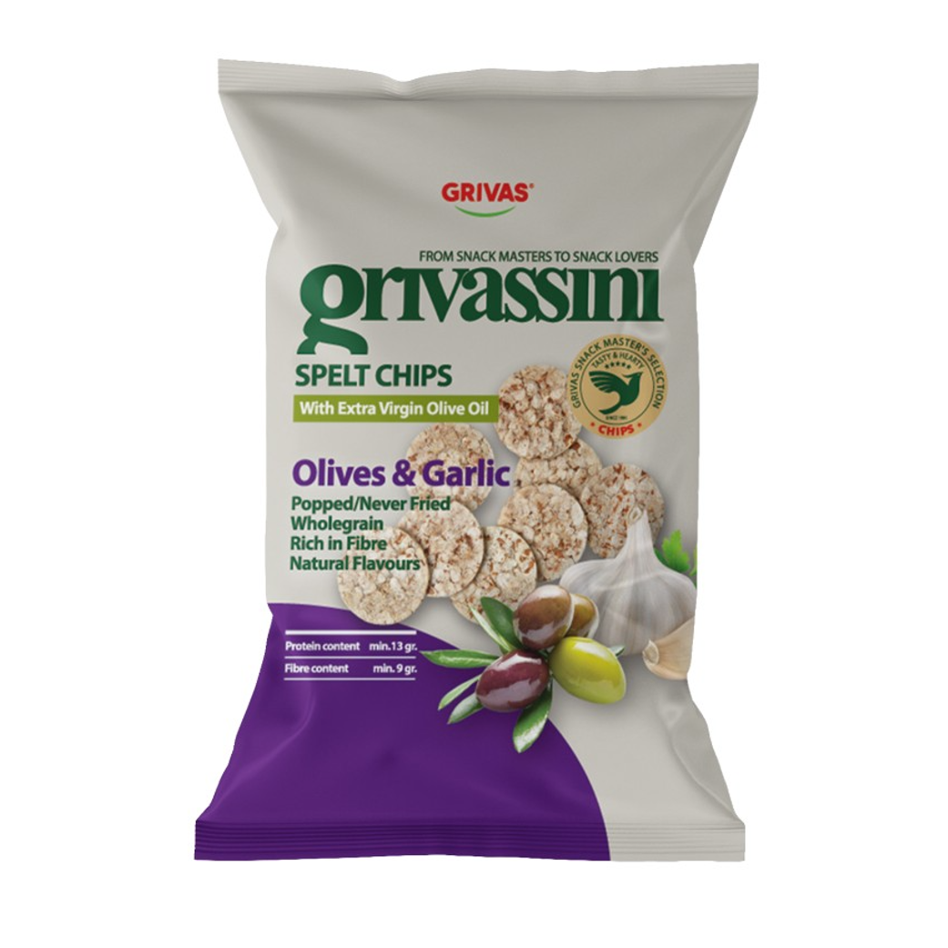 Spelt Chips - Olives & Garlic