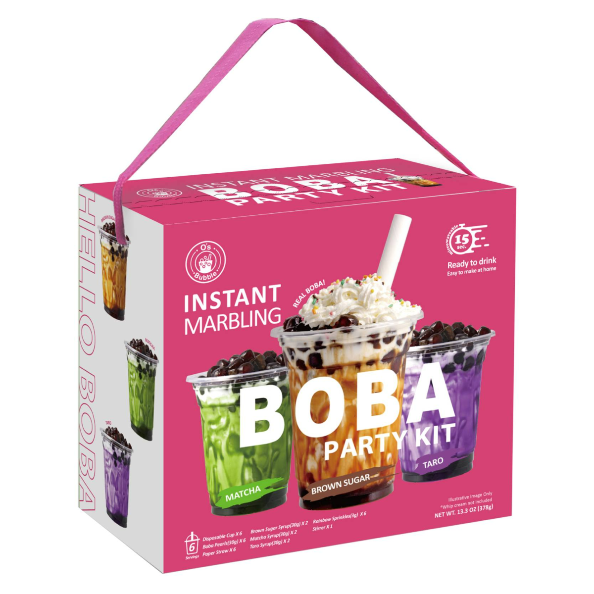 Instant Marbling Boba Tea Party Kit - 6/12 Serving Bubble Tea Kit