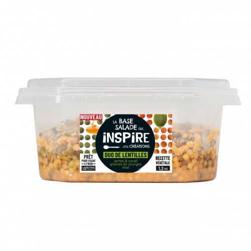 BASES SALADE INSPIRE 1,2 kg DUO DE LENTILLES VERTES ET CORAIL, MIEL ET GRAINES DE COURGES
