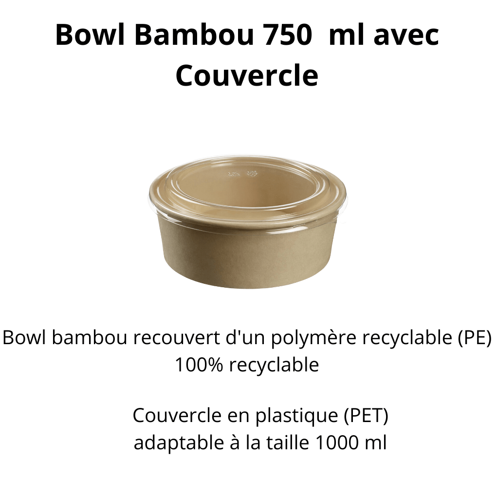 Bowl Bambou 750ml - 100ml avec couvercle