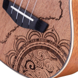 Ukulele Concerto 24 Mogno KAL SIG NALU Friso e Roseta em ABScom Bag Signature - Kalani