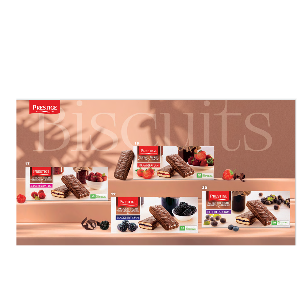 PRESTIGE biscuits with cocoa glaze