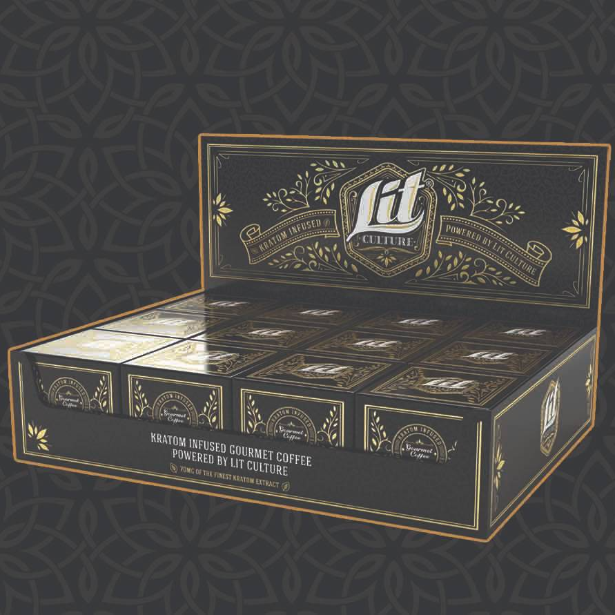 Lit Culture Kratom Infused Extract Gourmet Coffee & Peppermint Tea