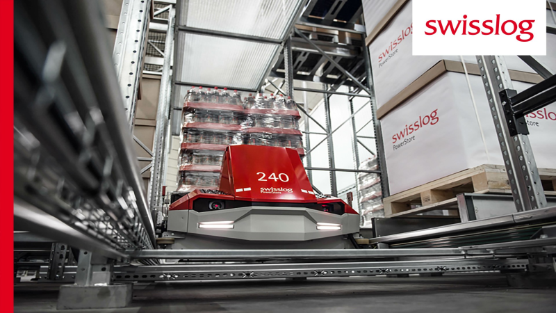 Swisslog PowerStore high density shuttle system for pallet warehousing