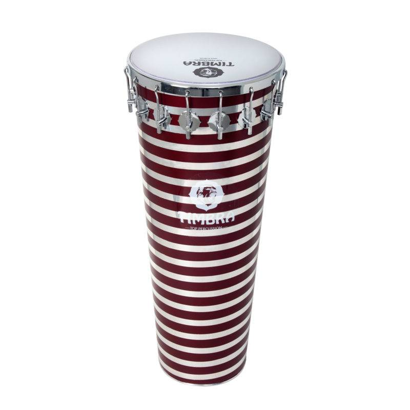 TIMBAL 14”X90 CM HELICOIDAL VERMELHO FOSCO ARO CROMADO PELE LEITOSA 16AF