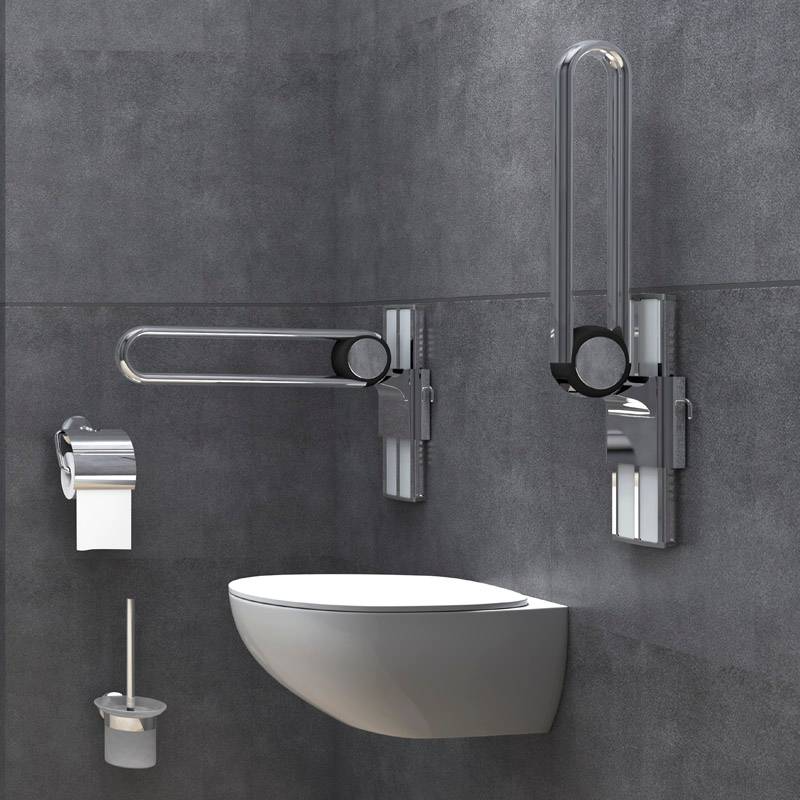 XHB-U658 Bathroom U-Shaped Grab Bar Flip Up and Height Adjsutable