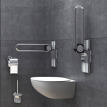 XHB-U658 Bathroom U-Shaped Grab Bar Flip Up and Height Adjsutable