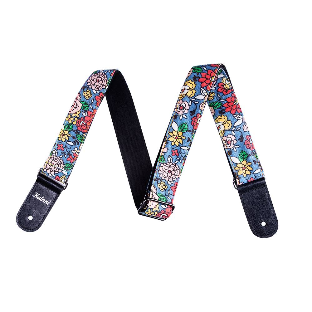 Correia para Ukulele Floral Azul