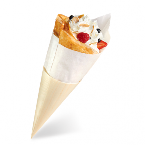 cône en bois et sachet papier ingraissable, taille L