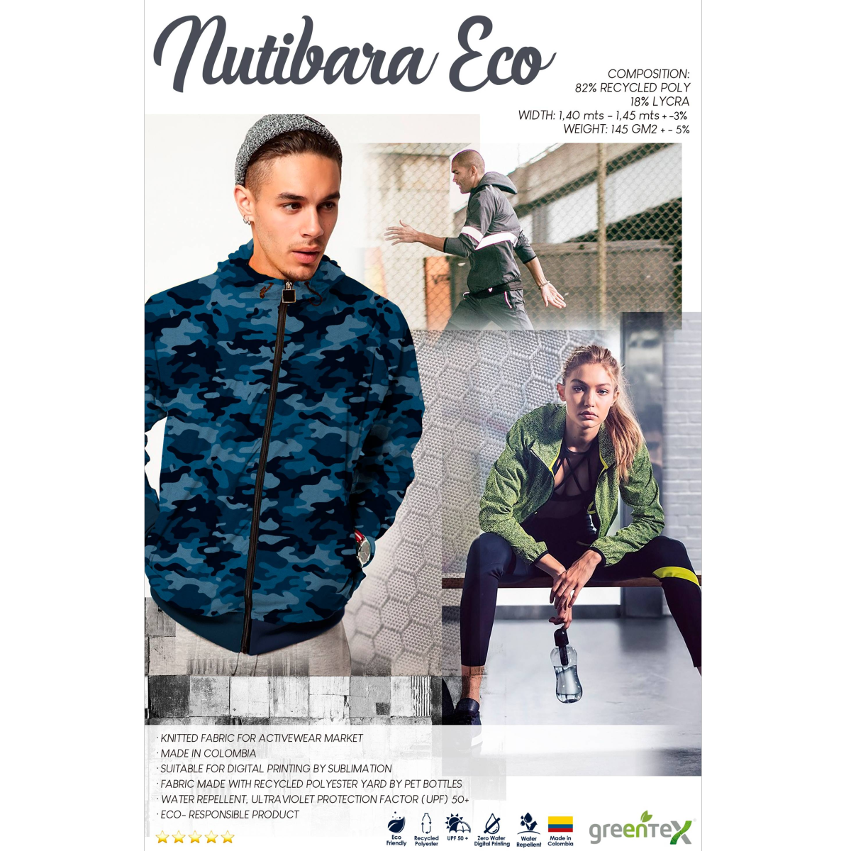 Tela para ropa deportiva/Telas ecológicas - NUTIBARA ECO