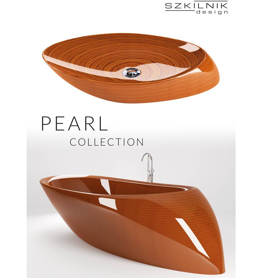 Szkilnik Design Luxury wooden collection bath & washbasin model Pearl