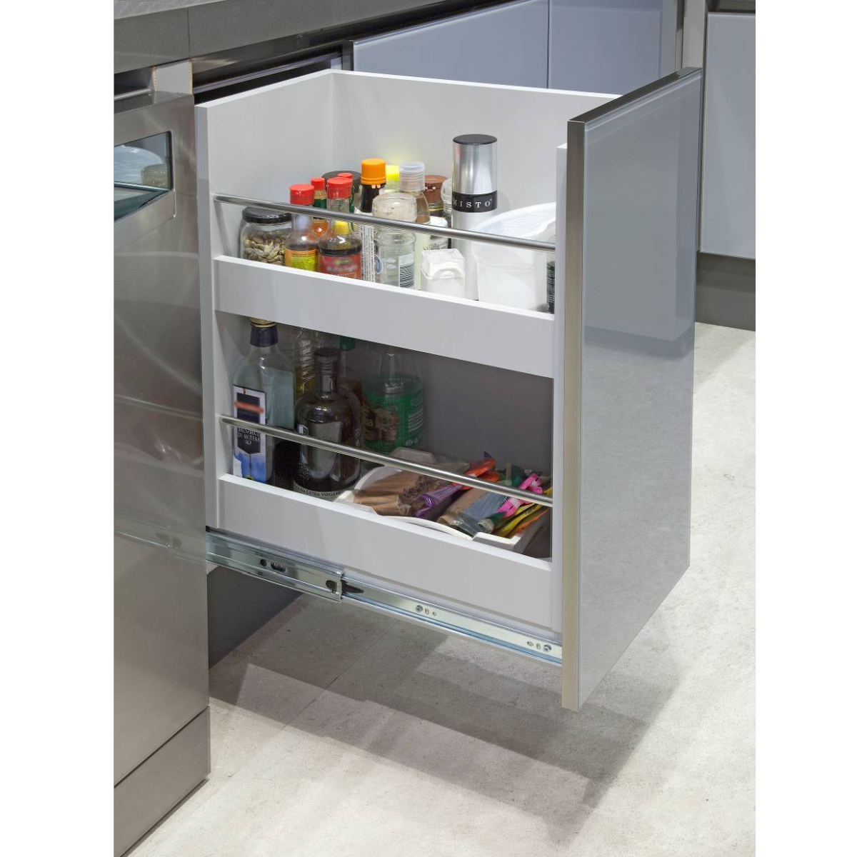 Corrediça Telescópica TN H45 Inox Slowmotion