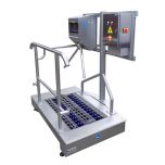 Sas compact tripode et désinfection des mains