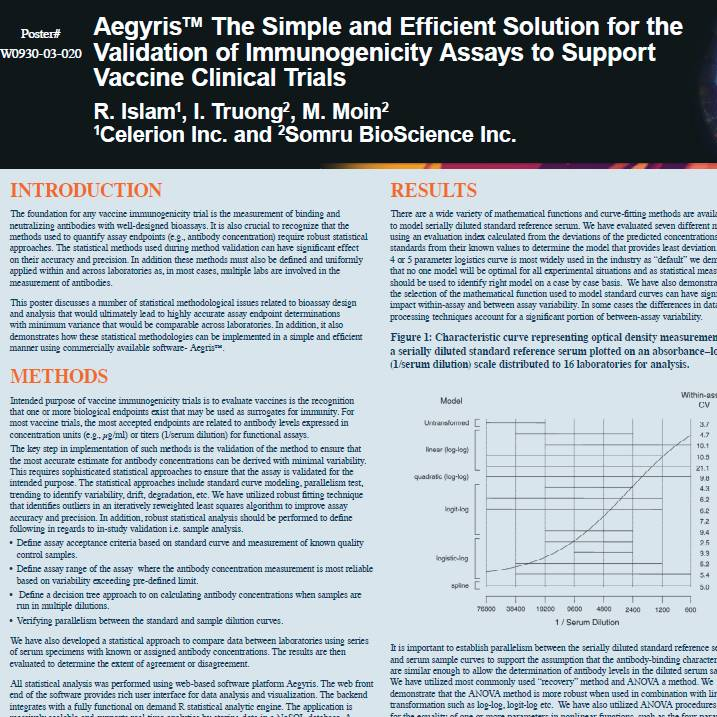 Aegyris™ The Simple and Efficient Solution for the Validation of Immunogenicity Assays to Support Vaccine Clinical Trials