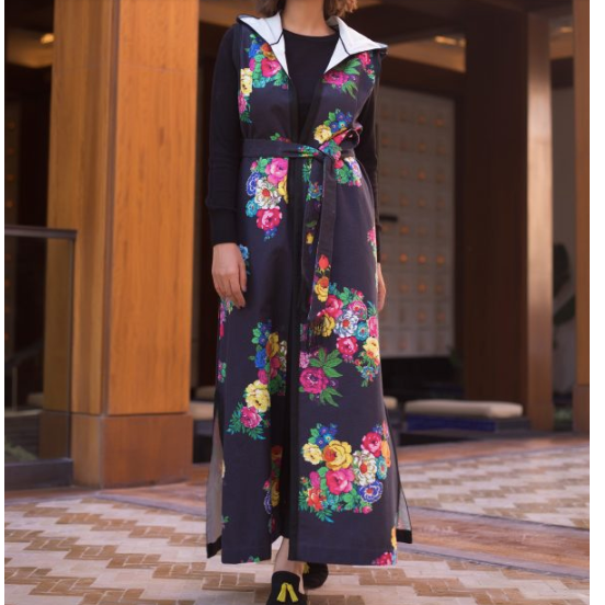 LONG VEST WITH FLOWER PRINT