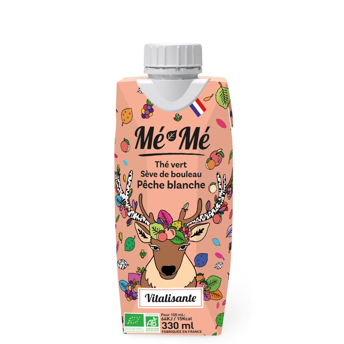 Thé froid Mé-Mé Vitalisante, sève de bouleau & Pêche blanche