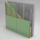 Fire safe & energy efficient: facade subframe system ALWI with aluminum L-shaped Flex wall brackets