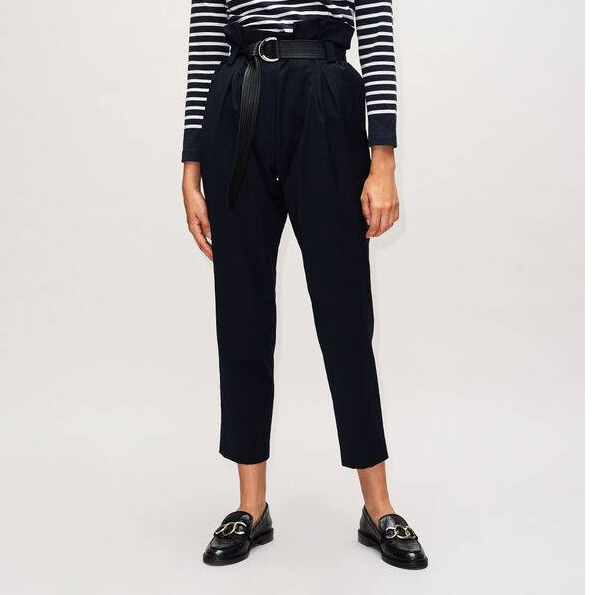 High waist belted pants