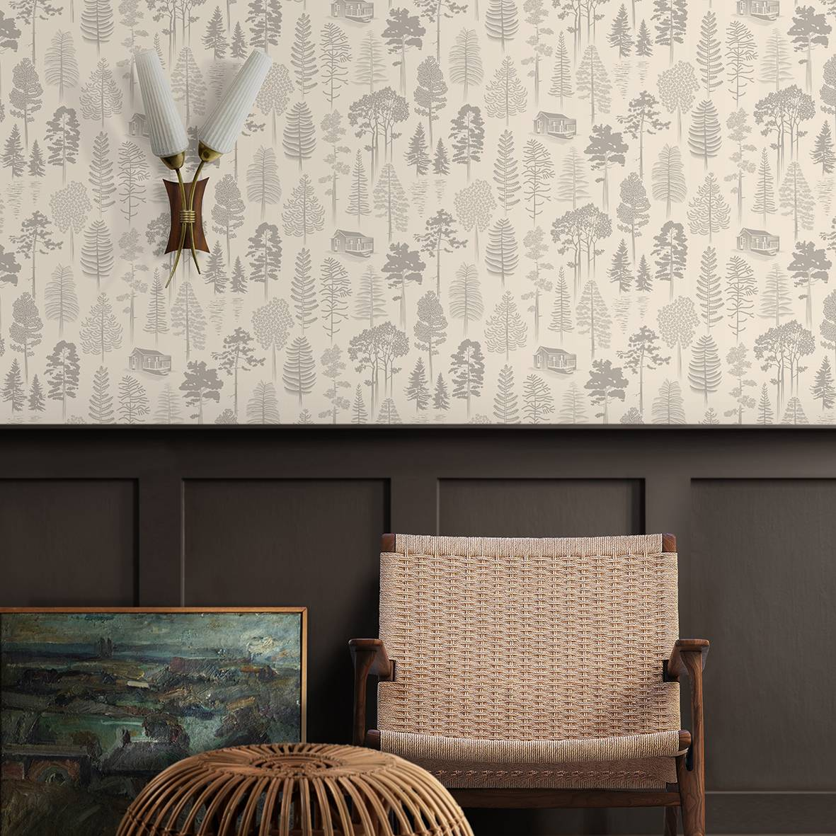 Catskills Wallpaper - Weathered Cedar