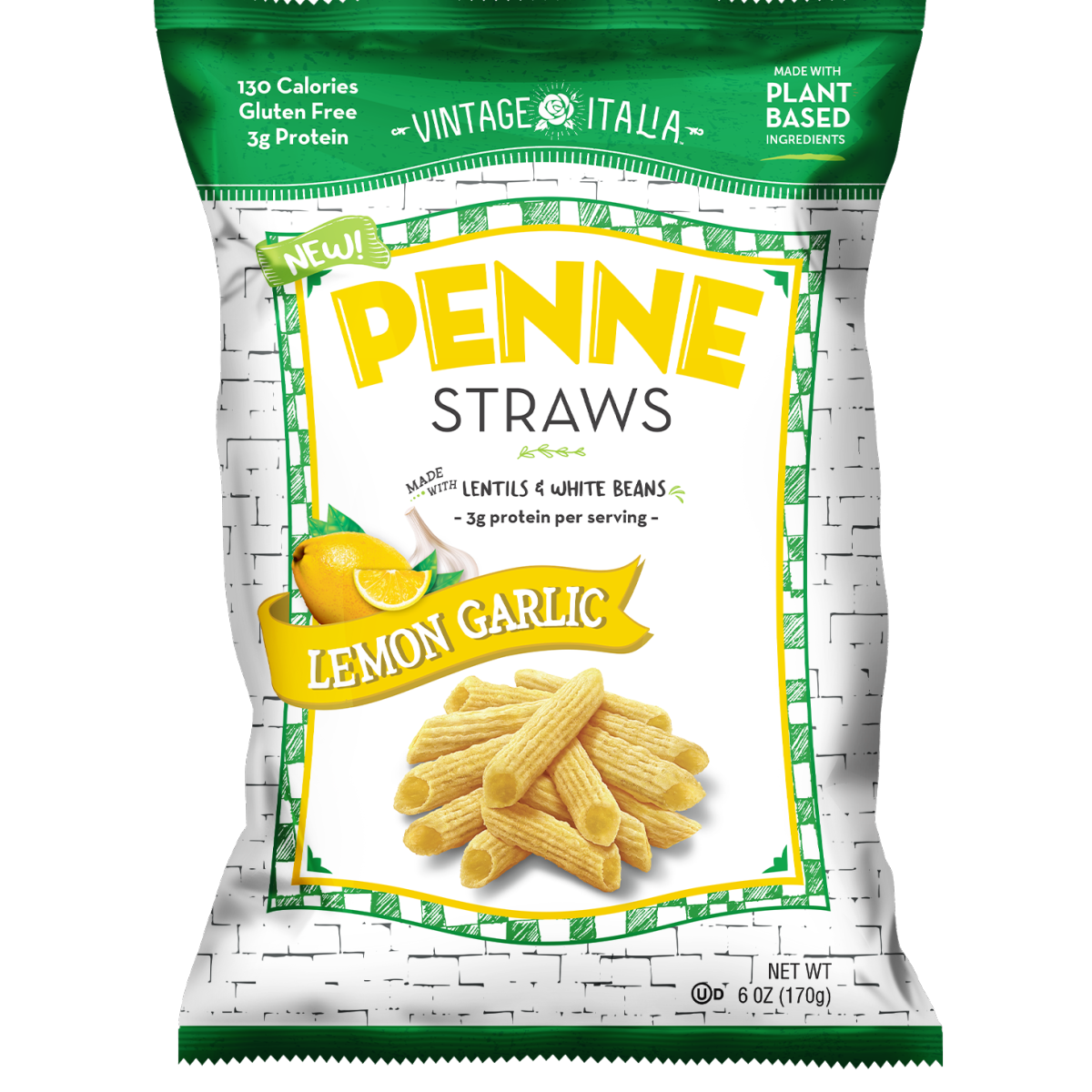 6oz Penne Straws - Lemon Garlic