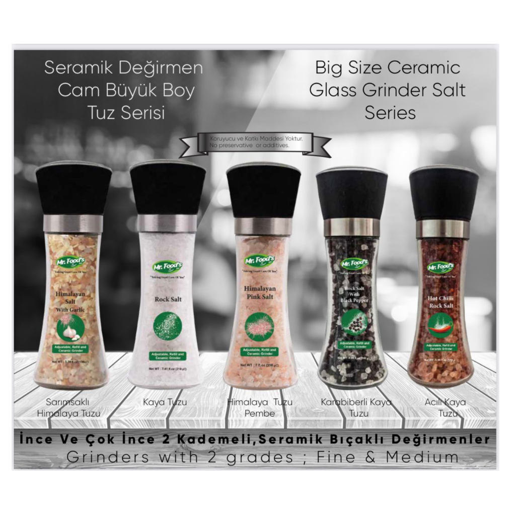 Mr. Foods  Ceramic Glass Grinder Salt and Seasoning Series