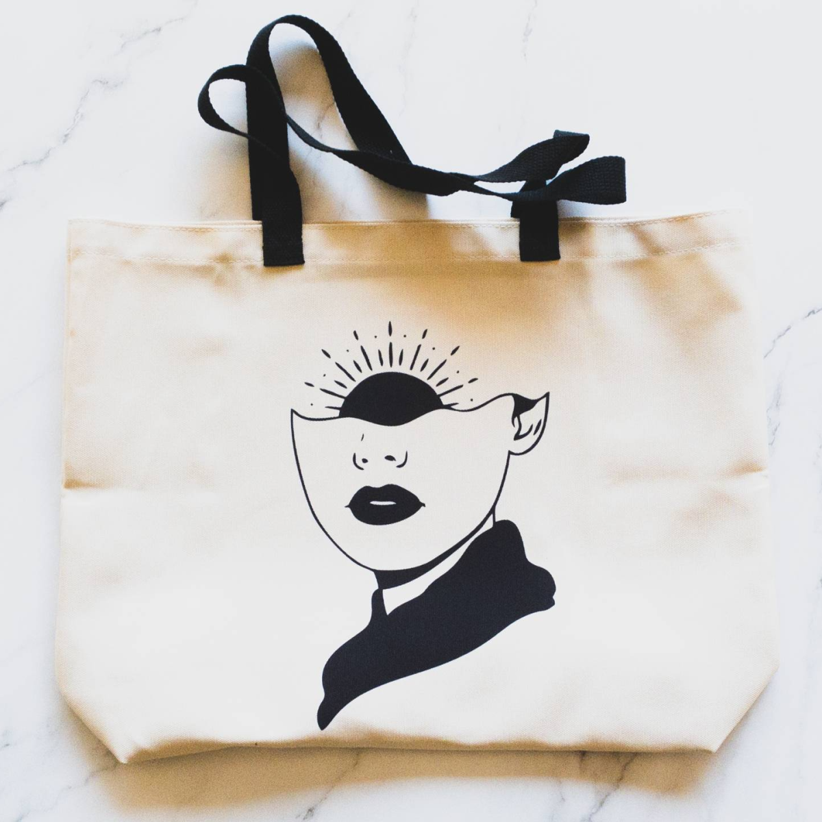 Rising Sun Asian Woman Tote - Large