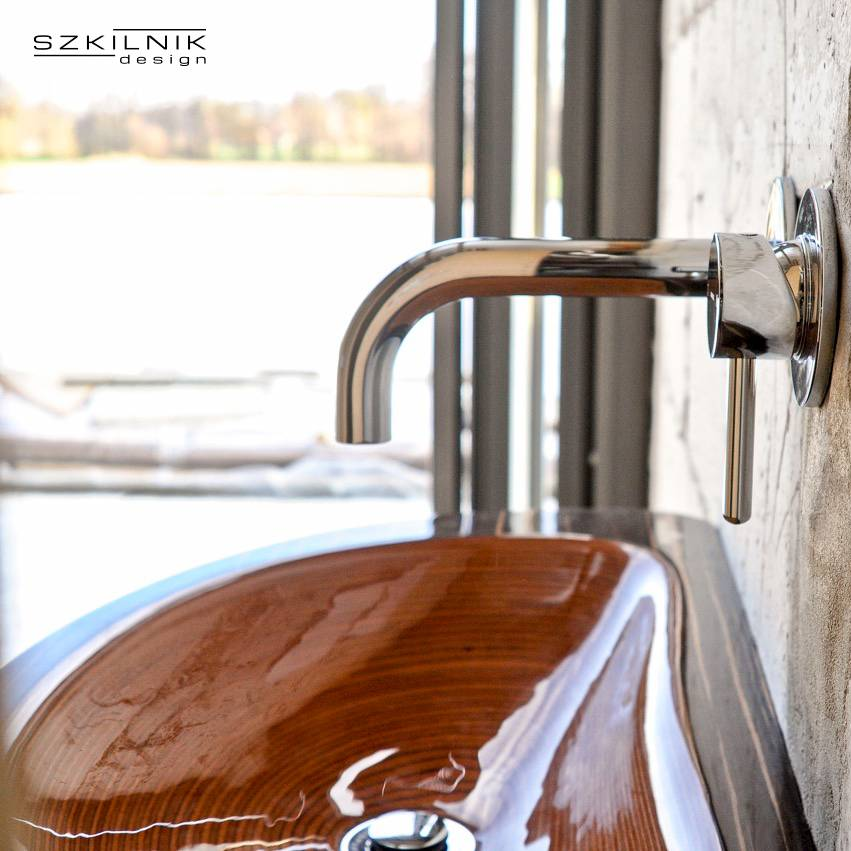 Szkilnik Design Luxury wooden washbasin model Gull