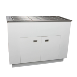 Dental Preparation Table with Stainless Steel Tub and Painted Cabinets