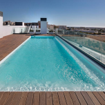 EXCLUSIVITÉ - Faro - Duplex vue mer en dernier étage, 4 chambres, toit terrasse, piscine et garage fermé.