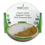 Organic Indian Eggplant Curry with Steamed Rice