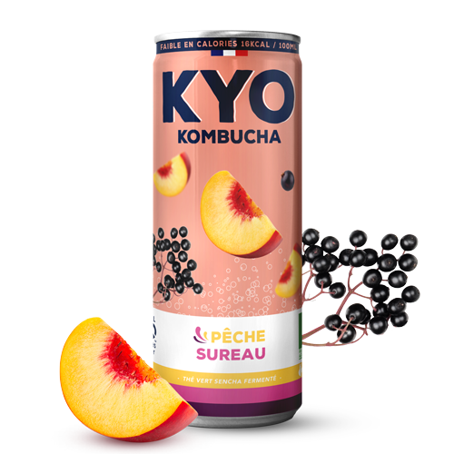 KYO Kombucha Can | Elderberry Peach