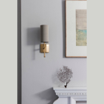 Reduced Depth Single Stem Wall Light with Silk