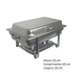 Rechaud Inox 2 Cubas de 1/2 Banho Maria Tampa Removível Frigopro