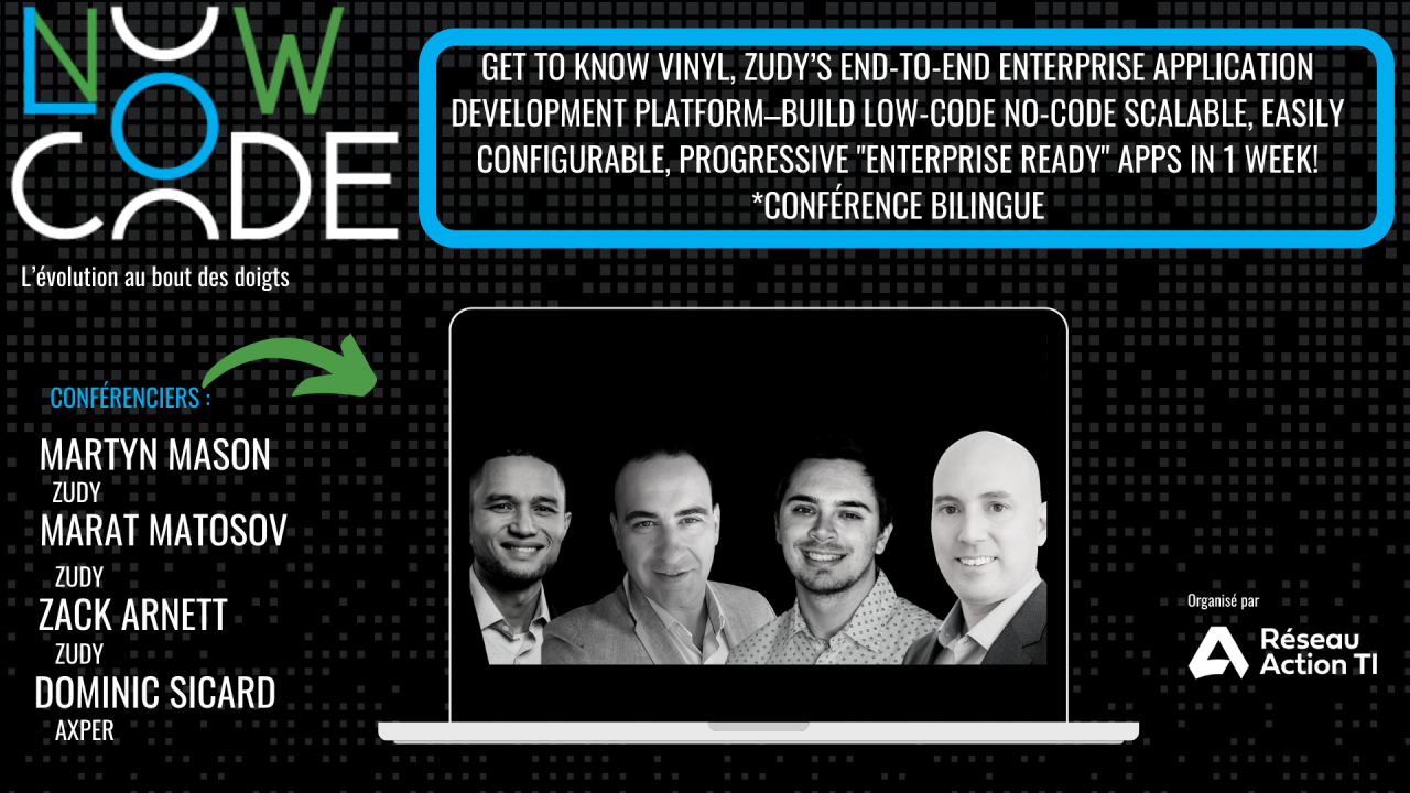 Get to know Vinyl, Zudy’s End-to-End Enterprise Application Development Platform–build low-code no-code Scalable, easily configurable, progressive "Enterprise Ready" apps in 1 week!