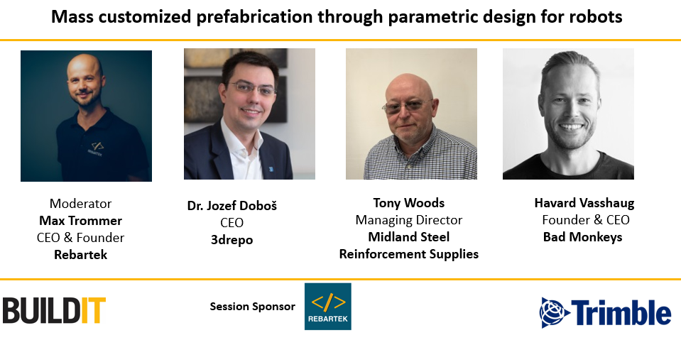 Mass customized prefabrication through parametric design for robots