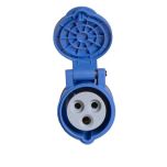 Power CEE contrastekker 3-polig 16A IP44 blauw