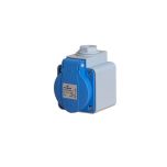 Power Contactdoos geaard opbouw grijs/blauw