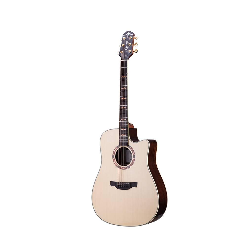 Violão Folk com Cutway Tampo Sólido em Spruce Fundo/Lateral em Rosewood com Equalizador LR-T NX Gloss – STG D-20CE – Crafter
