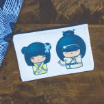 Yellow Kokeshi Doll Cosmetic Bag