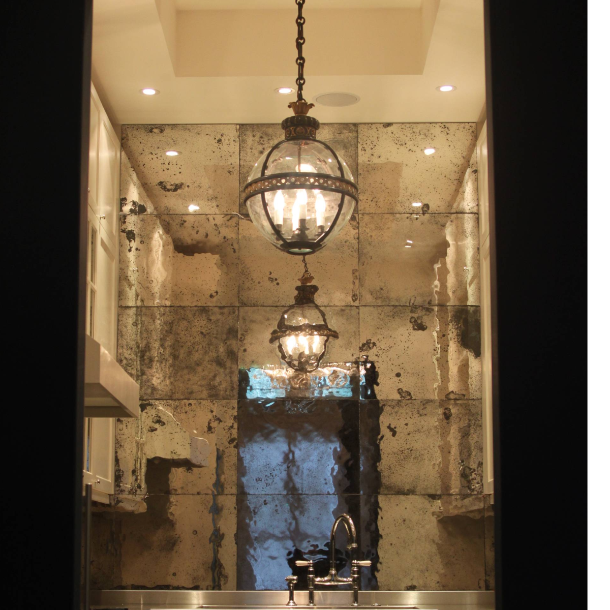 Hand drawn mirror and glass