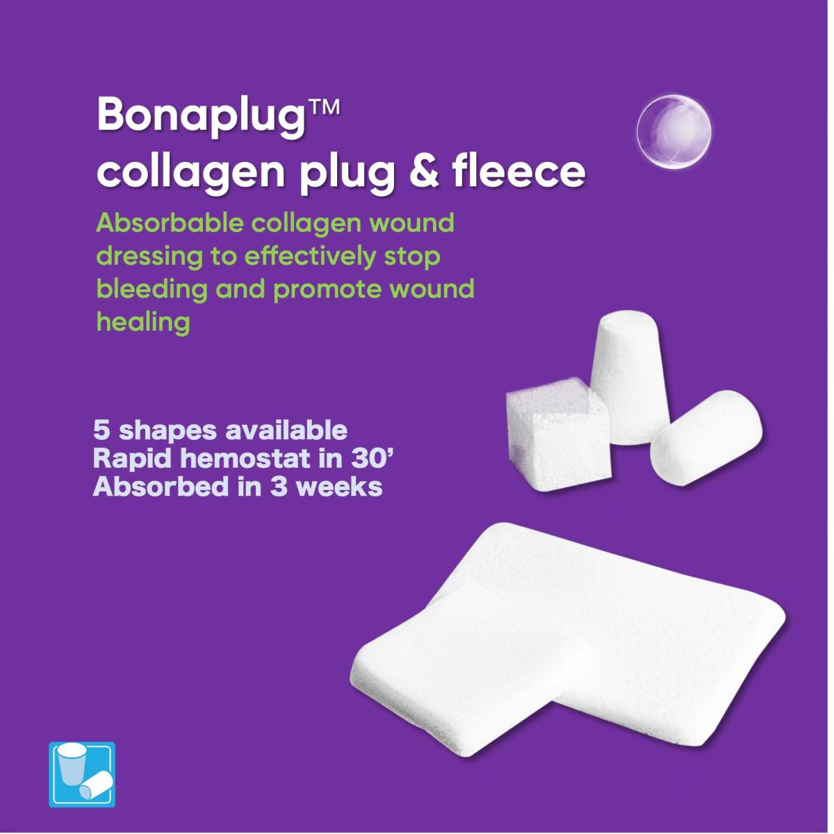Bonaplug™ collagen dressing